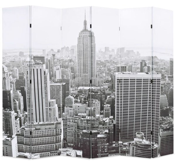 VidaXL New York Paraván - Fekete-Fehér - 228x170 cm