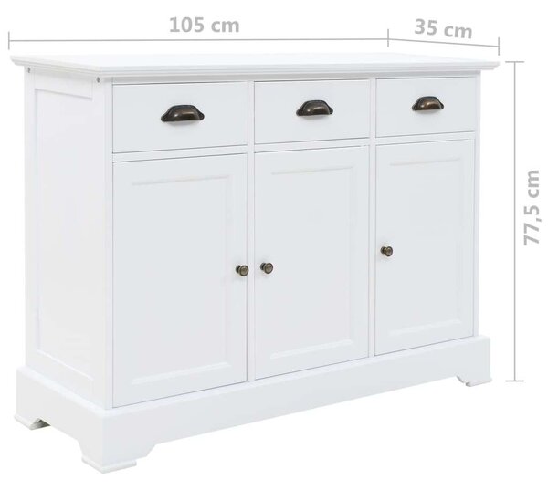 Tálaló - Fehér - 3 Ajtó - 105x35x77,5cm