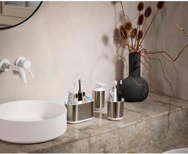 Ezüstszínű rozsdamentes acél szappanadagoló 300 ml Duo Steel – Joseph Joseph