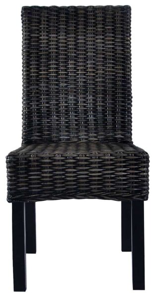 VidaXL Kubu Rattan Étkezőszék - 2 db - Fekete