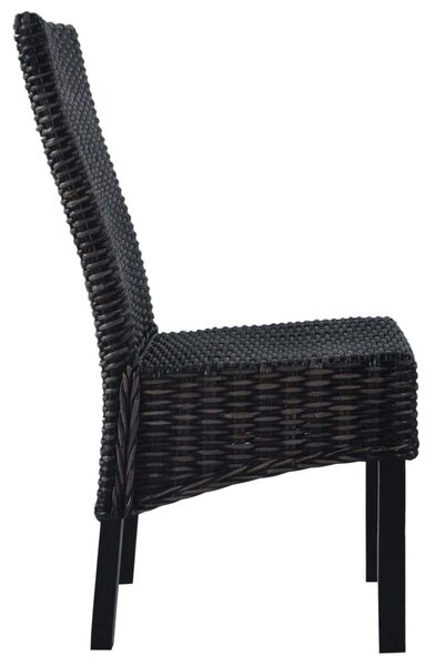 VidaXL Kubu Rattan Étkezőszék - 2 db - Fekete