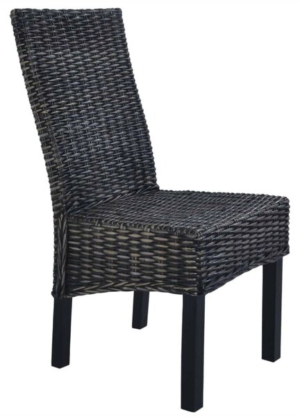 VidaXL Kubu Rattan Étkezőszék - 2 db - Fekete