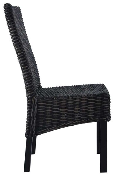 VidaXL Kubu Rattan Étkezőszék - 2 db - Fekete