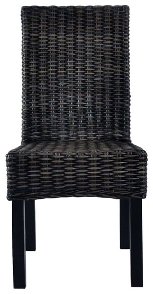 VidaXL Kubu Rattan Étkezőszék - 2 db - Fekete