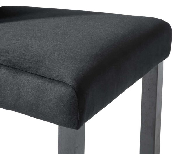 VidaXL Bársony Étkezőszék - Fekete - 6 db