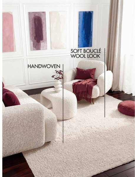 Elefántcsont színű kézi szövésű buklé szőnyeg 160x230 cm Notting Hill Portobello – Ted Baker