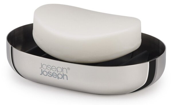 Fényes ezüstszínű rozsdamentes acél szappantartó EasyStore Luxe – Joseph Joseph