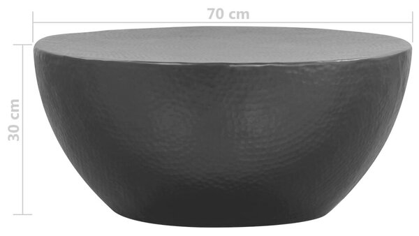VidaXL fekete kalapált alumínium dohányzóasztal 70 x 30 cm