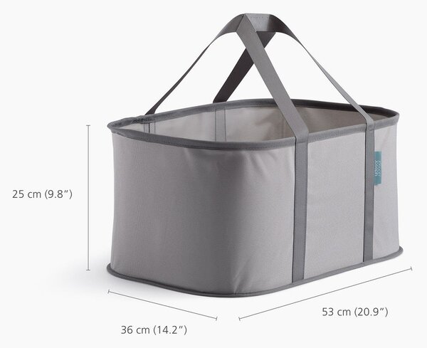 Szürke textil összecsukható szennyeskosár 35 l Duo – Joseph Joseph