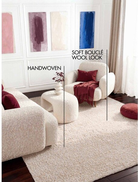 Krémszínű kézi szövésű buklé szőnyeg 160x230 cm Notting Hill Portobello – Ted Baker