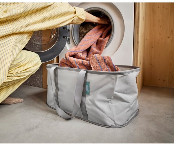 Szürke textil összecsukható szennyeskosár 35 l Duo – Joseph Joseph