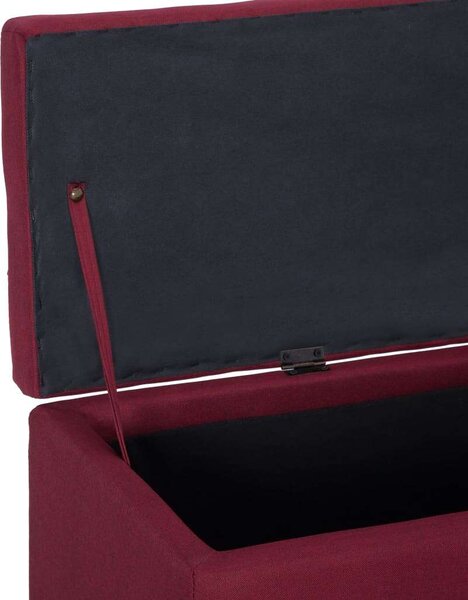 VidaXL Tárolós Pad - Bordó Poliészter - 116cm
