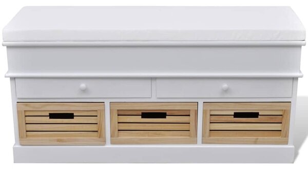 VidaXL Tárolós Pad - Fehér - 100x35x50 cm
