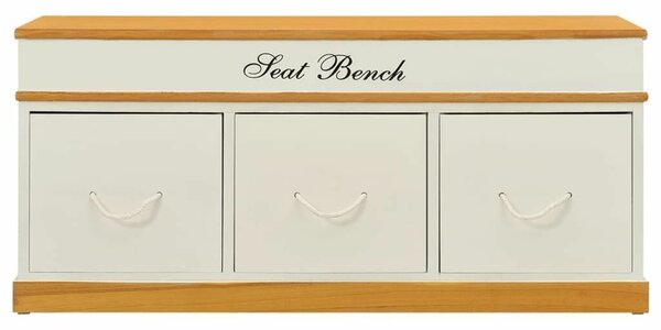 VidaXL Cipősszekrény Pad - Tömörfa - 100x35x45 cm