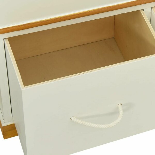 VidaXL Cipősszekrény Pad - Tömörfa - 100x35x45 cm