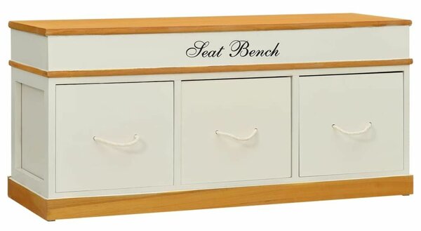 VidaXL Cipősszekrény Pad - Tömörfa - 100x35x45 cm