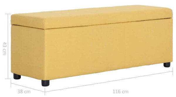 Tárolós Pad - Sárga Poliészter - 116 cm