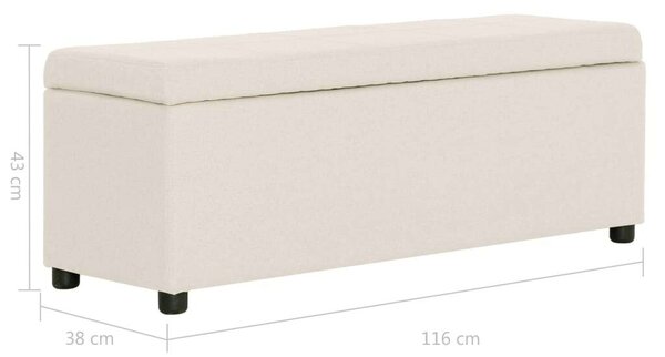 VidaXL Tárolós Pad - Krémszínű Poliészter - 116 cm