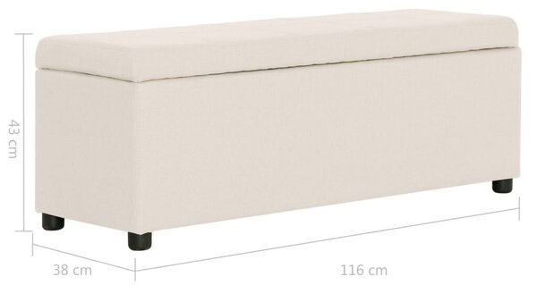 VidaXL Tárolós Pad - Krémszínű Poliészter - 116 cm