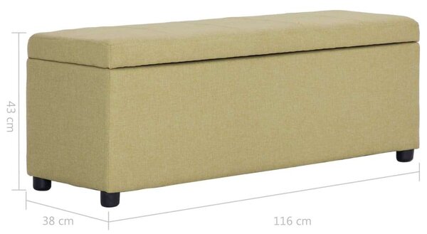 VidaXL Tárolós Pad - Zöld Poliészter - 116cm