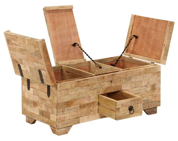 VidaXL tömör mangófa dohányzóasztal 80 x 40 x 35 cm