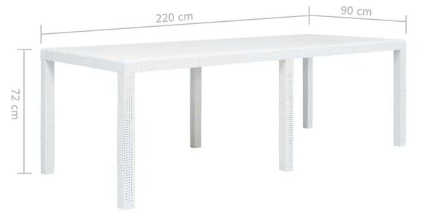 VidaXL Kerti Asztal - Műanyag Rattan - 220x90x72 cm