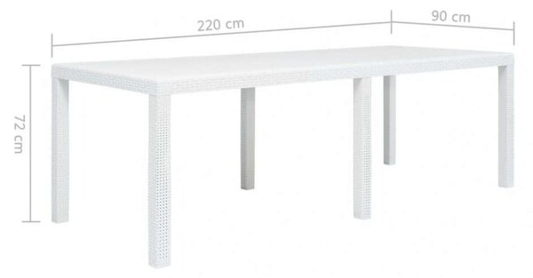 VidaXL Kerti Asztal - Műanyag Rattan - 220x90x72 cm