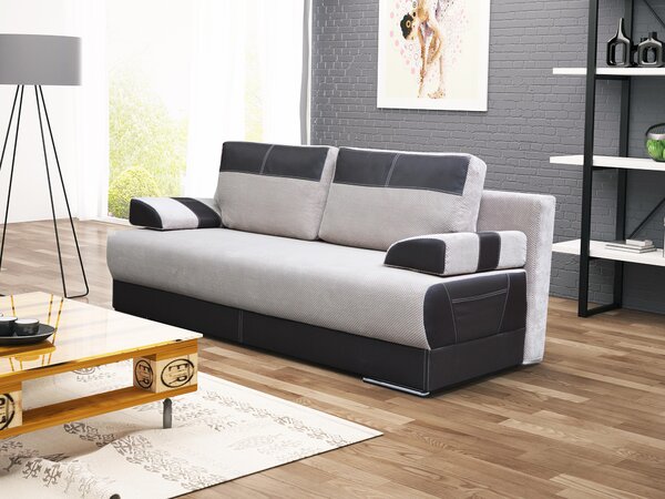 Háromszemélyes kanapé Olivia (szürke + fekete). 607029