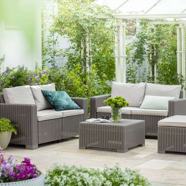 Keter California Kültéri Asztal - Műrattan - Cappuccino - 68x68 cm