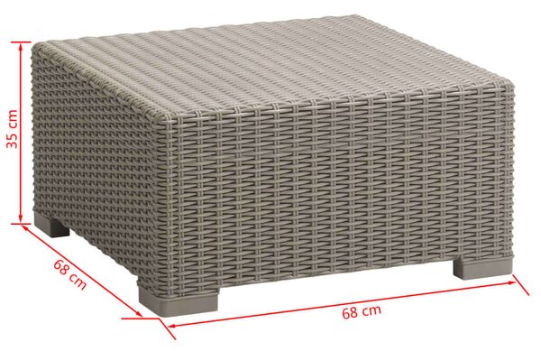 Keter California Kültéri Asztal - Műrattan - Cappuccino - 68x68 cm
