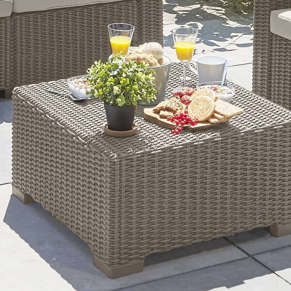 Keter California Kültéri Asztal - Műrattan - Cappuccino - 68x68 cm