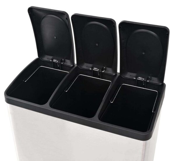 VidaXL 3 Rekeszes Szelektív Hulladékgyűjtő - 54L