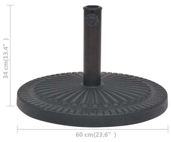 VidaXL Napernyőtalp - Gyanta - 29 kg - Fekete