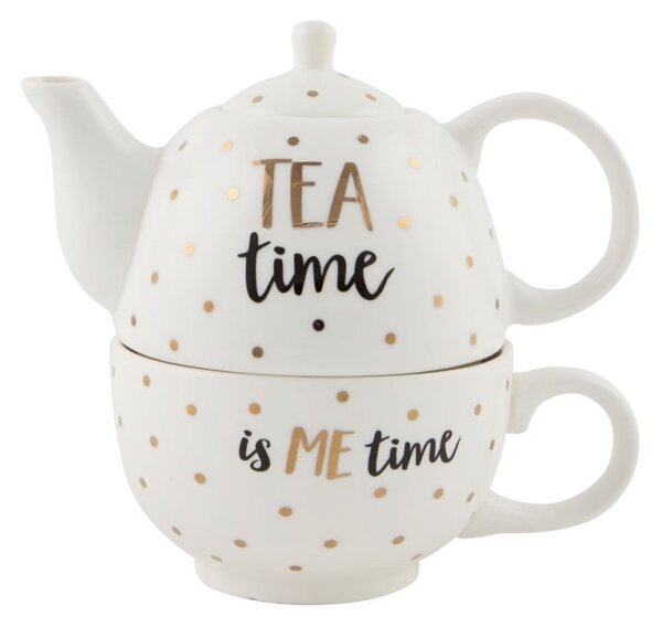 Tea Time agyagkerámia teáskanna csészével - Sass & Belle