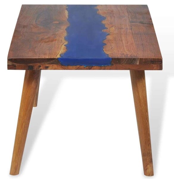 VidaXL Teakfa Dohányzóasztal - Kék Gyanta - 100x50x40 cm