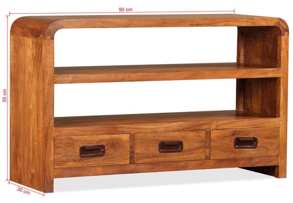 VidaXL tömör akácfa TV-szekrény 90 x 30 x 55 cm