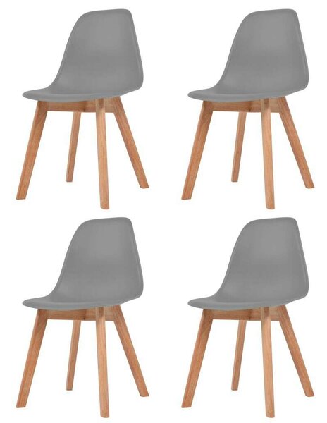 VidaXL Szürke Műanyag Étkezőszék - 4 db