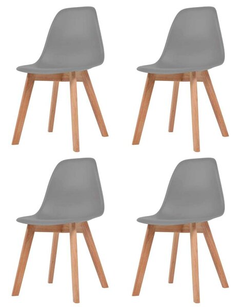 VidaXL Szürke Műanyag Étkezőszék - 4 db