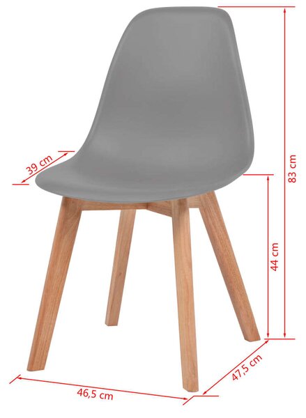 VidaXL Szürke Műanyag Étkezőszék - 4 db