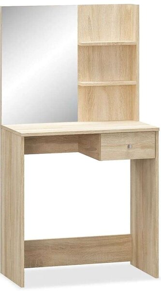 VidaXL Sminkasztal Tükörrel - Tölgyfa - 75x40x141 cm