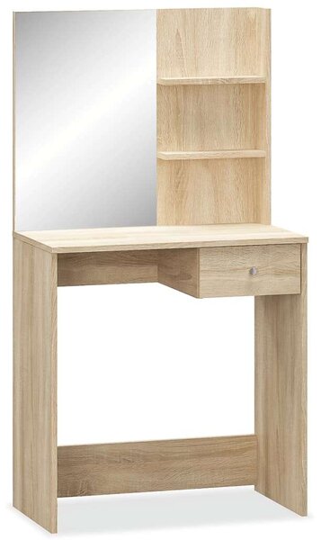 VidaXL Sminkasztal Tükörrel - Tölgyfa - 75x40x141 cm