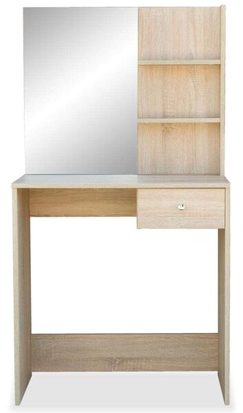 VidaXL Sminkasztal Tükörrel - Tölgyfa - 75x40x141 cm