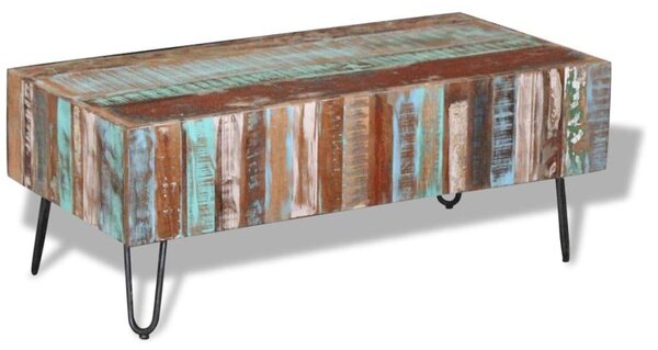 VidaXL Rusztikus Dohányzóasztal - Újrahasznosított Fa - 100x50x38cm
