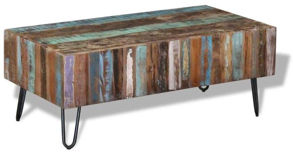 VidaXL Rusztikus Dohányzóasztal - Újrahasznosított Fa - 100x50x38cm