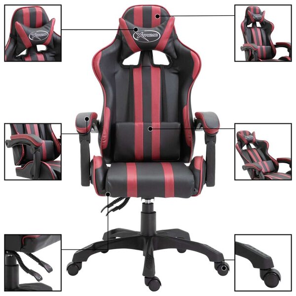 VidaXL Xtreme Gamer Szék - Fekete-Bordó