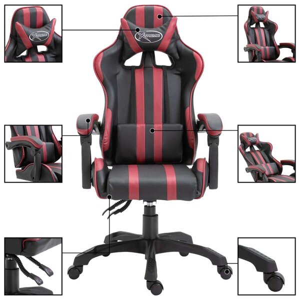 VidaXL Xtreme Gamer Szék - Fekete-Bordó
