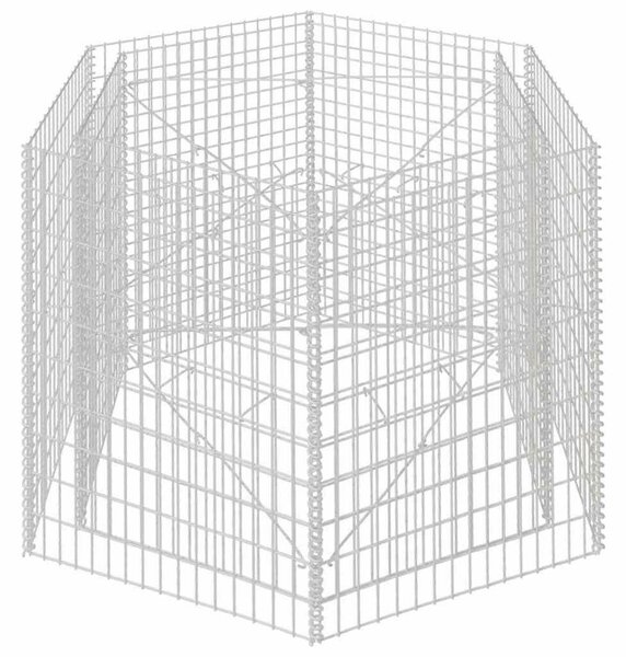 VidaXL Hatszögletű Gabion Magaságyás - 160x140x100 cm