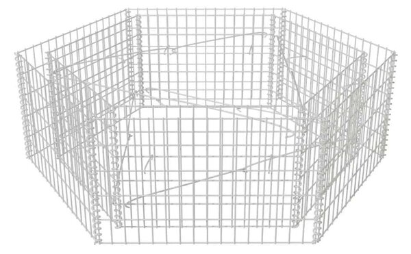 VidaXL Hatszögletű Gabion Magaságyás - 160x140x50 cm