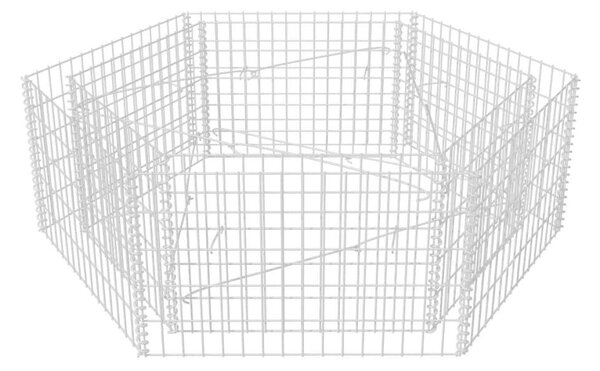 VidaXL Hatszögletű Gabion Magaságyás - 160x140x50 cm