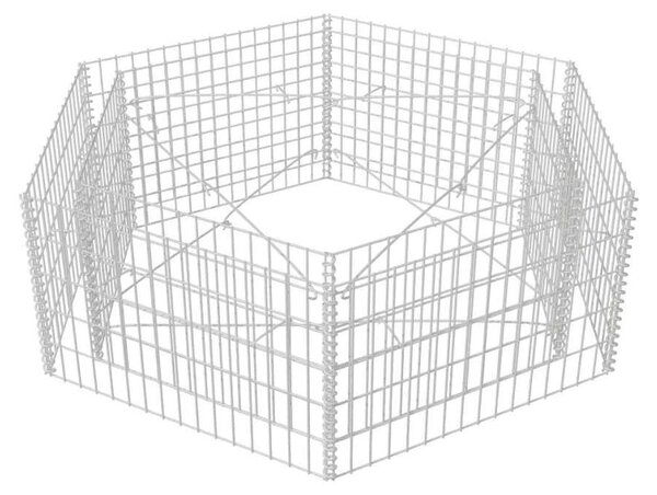 VidaXL Hatszögletű Gabion Magaságyás - 160x140x50 cm
